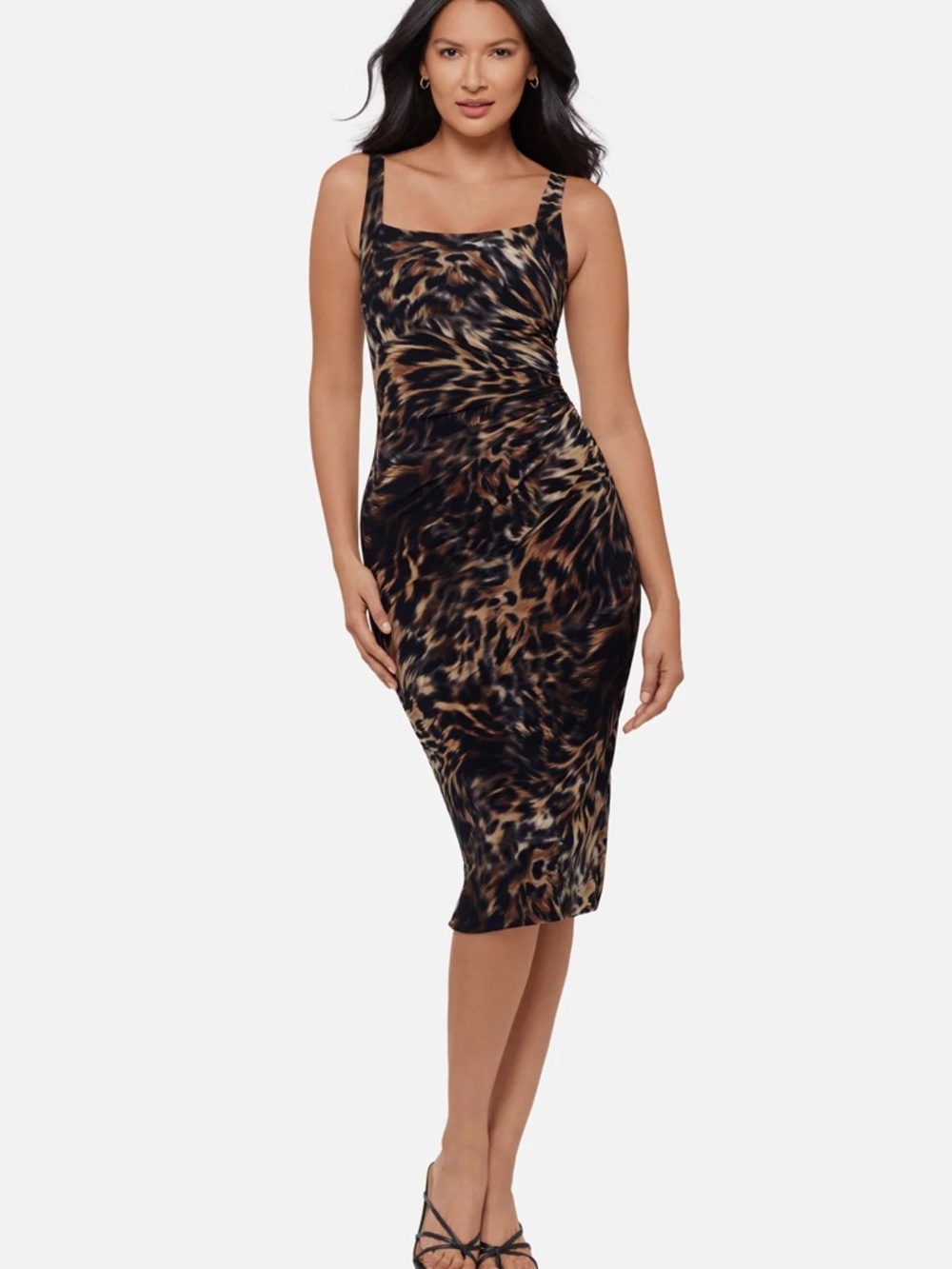 Miraclesuit Brown and Black Animal Print Midi Dress